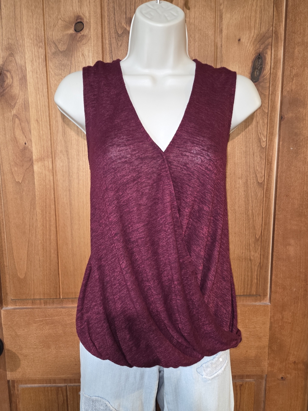 Universal Thread Burgundy Sleeveless Surplice Tank